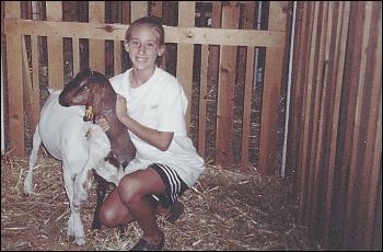 Picture of Andrea with goat.
