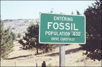 Picture of Fossil population 430 sign.